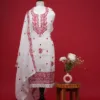 Elegant cotton linen shirt with intricate embroidery, paired with digital print cotton linen bottoms and an embroidered dupatta, perfect for casual or festive wear